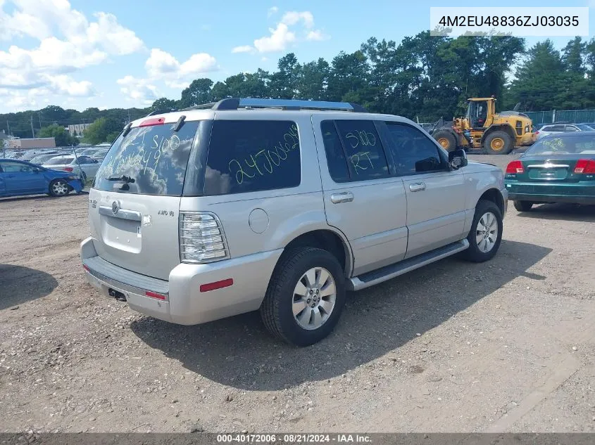 2006 Mercury Mountaineer Premier VIN: 4M2EU48836ZJ03035 Lot: 40172006