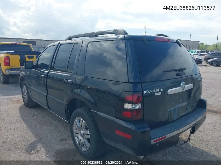 2006 Mercury Mountaineer Premier VIN: 4M2EU38826U113577 Lot: 40236582