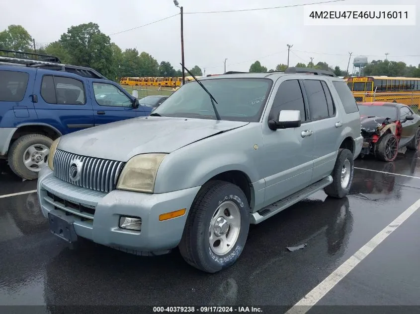 2006 Mercury Mountaineer Luxury VIN: 4M2EU47E46UJ16011 Lot: 40379238