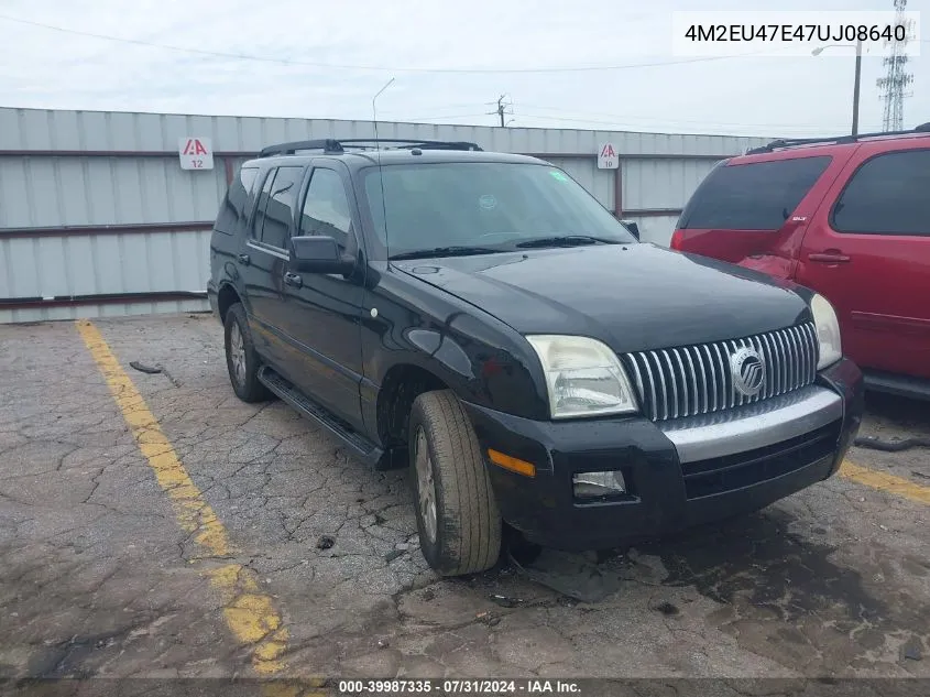 2007 Mercury Mountaineer VIN: 4M2EU47E47UJ08640 Lot: 39987335