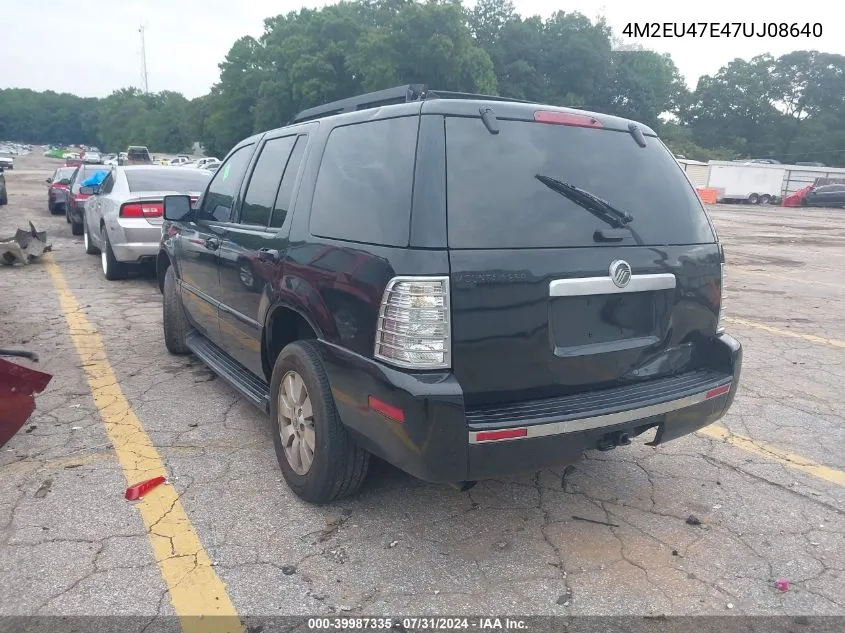 2007 Mercury Mountaineer VIN: 4M2EU47E47UJ08640 Lot: 39987335