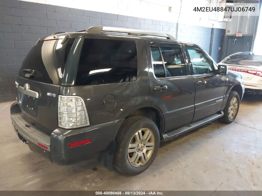 2007 Mercury Mountaineer Premier VIN: 4M2EU48847UJ06749 Lot: 40090488