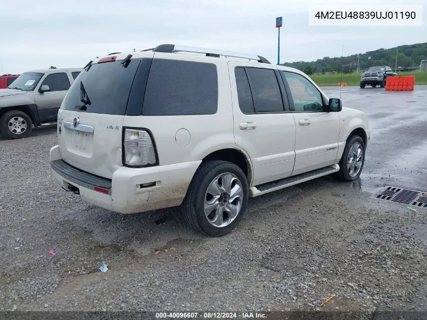 2009 Mercury Mountaineer Premier VIN: 4M2EU48839UJ01190 Lot: 40096607