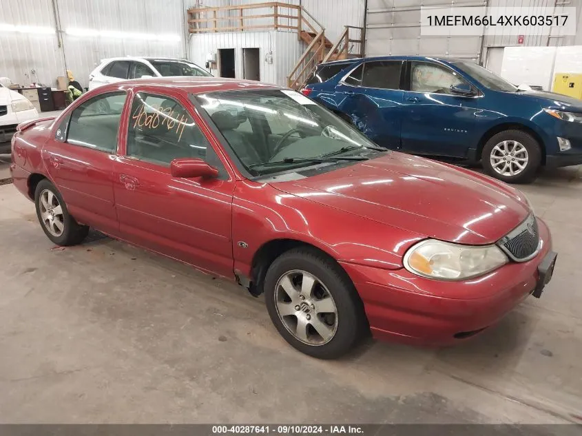 1999 Mercury Mystique Ls VIN: 1MEFM66L4XK603517 Lot: 40287641