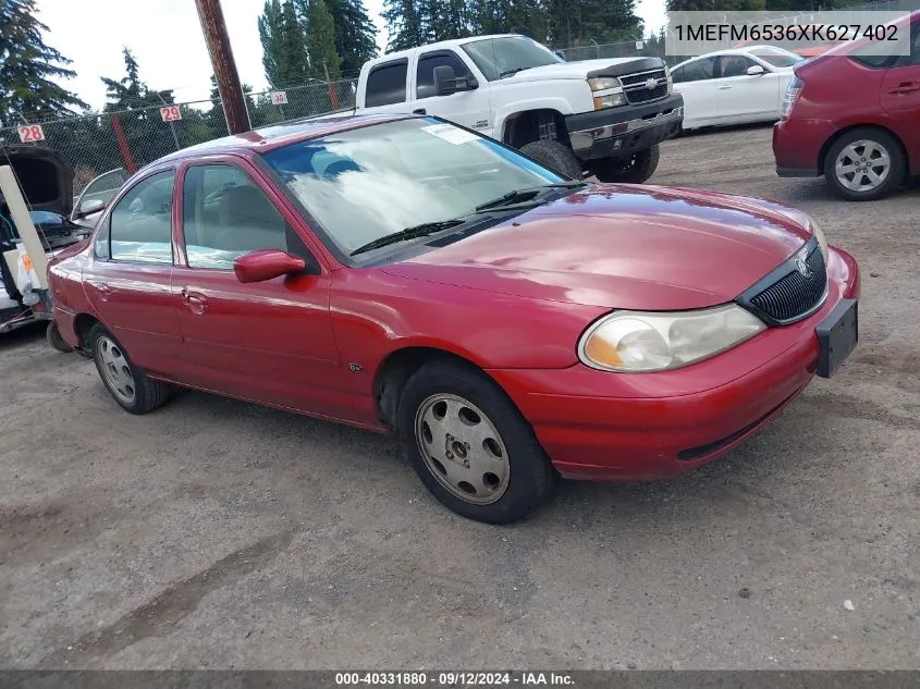 1999 Mercury Mystique Gs VIN: 1MEFM6536XK627402 Lot: 40331880