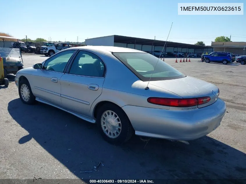 1999 Mercury Sable Gs VIN: 1MEFM50U7XG623615 Lot: 40306493