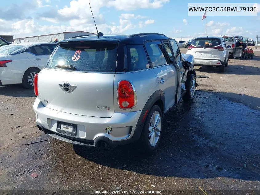 2011 Mini Cooper S Countryman VIN: WMWZC3C54BWL79136 Lot: 40352619