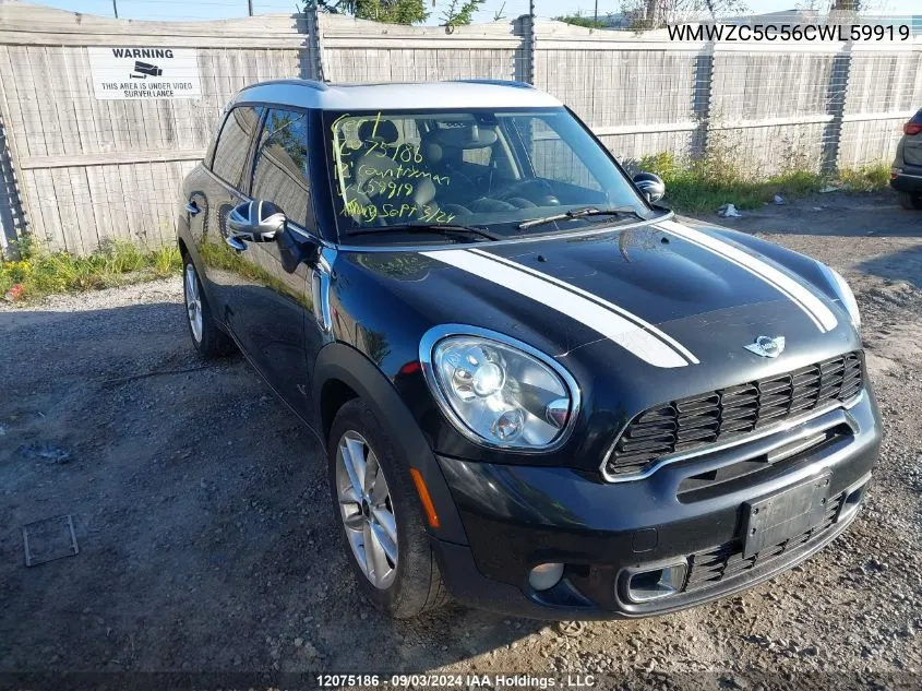 2012 Mini Cooper Countryman VIN: WMWZC5C56CWL59919 Lot: 12075186