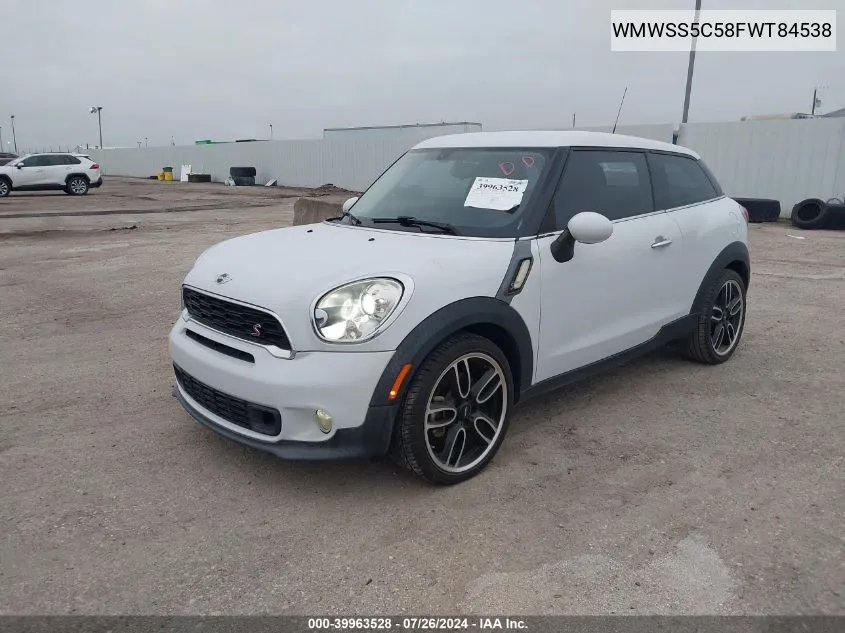 WMWSS5C58FWT84538 2015 Mini Paceman Cooper S