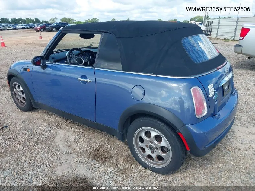 2005 Mini Cooper VIN: WMWRF335X5TF62606 Lot: 40368902