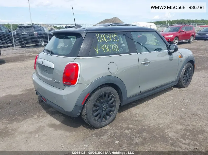 2014 Mini Cooper VIN: WMWXM5C56ET936781 Lot: 12065135