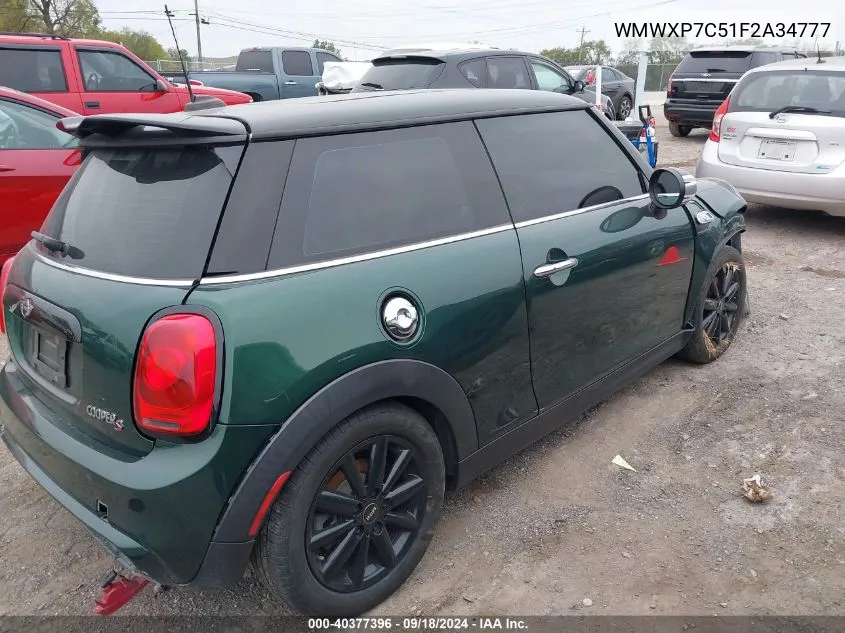 2015 Mini Cooper S VIN: WMWXP7C51F2A34777 Lot: 40377396