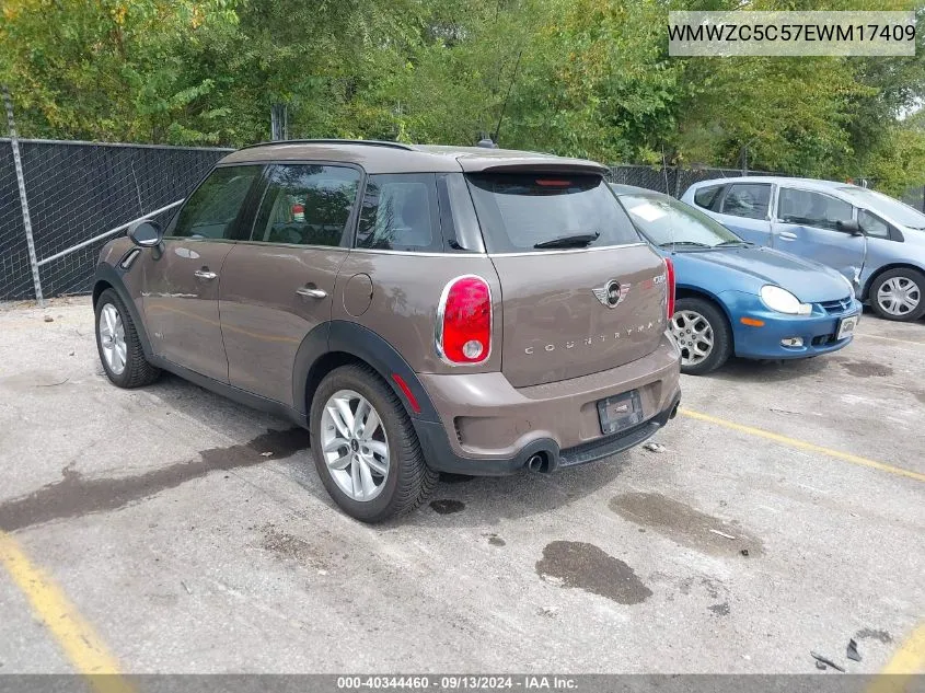 2014 Mini Countryman Cooper S VIN: WMWZC5C57EWM17409 Lot: 40344460