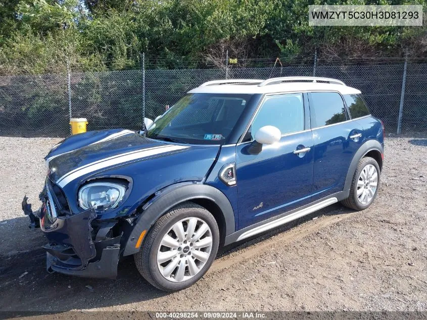 2017 Mini Countryman Cooper S VIN: WMZYT5C30H3D81293 Lot: 40298254