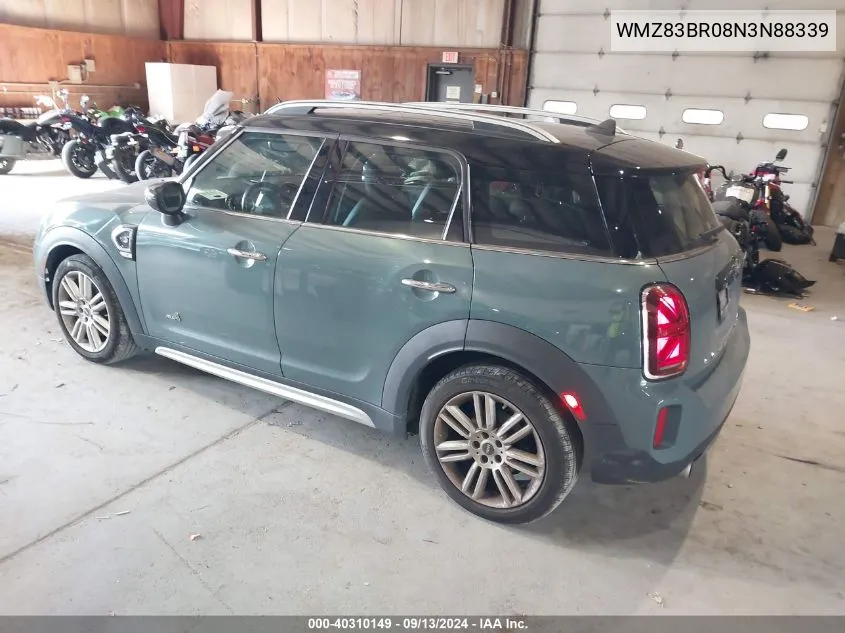 2022 Mini Countryman Cooper S VIN: WMZ83BR08N3N88339 Lot: 40310149