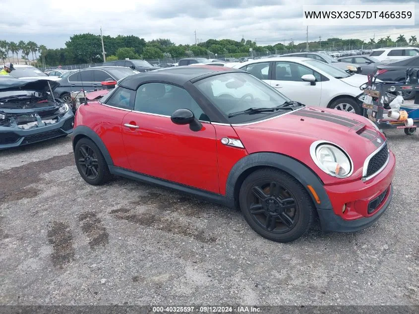 2013 Mini Coupe Cooper S VIN: WMWSX3C57DT466359 Lot: 40325597