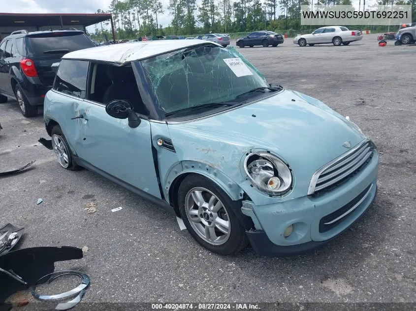 2013 Mini Hardtop Cooper VIN: WMWSU3C59DT692251 Lot: 40204874