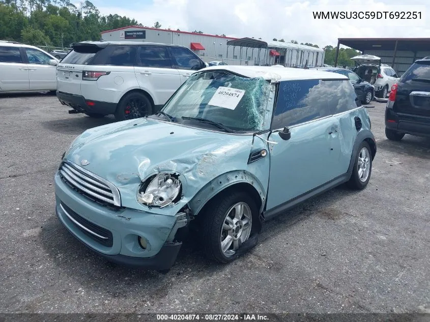 2013 Mini Hardtop Cooper VIN: WMWSU3C59DT692251 Lot: 40204874