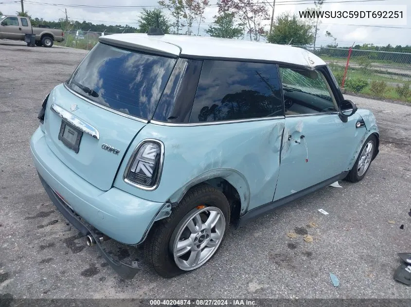 2013 Mini Hardtop Cooper VIN: WMWSU3C59DT692251 Lot: 40204874