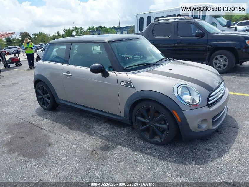 2013 Mini Hardtop Cooper VIN: WMWSU3C53DT370155 Lot: 40226525