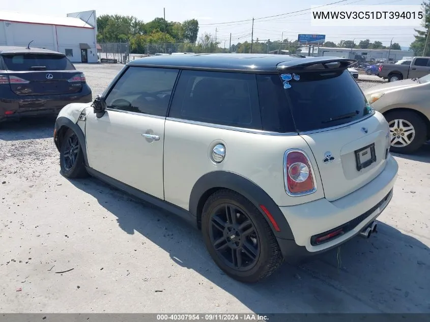 2013 Mini Hardtop Cooper S VIN: WMWSV3C51DT394015 Lot: 40307954