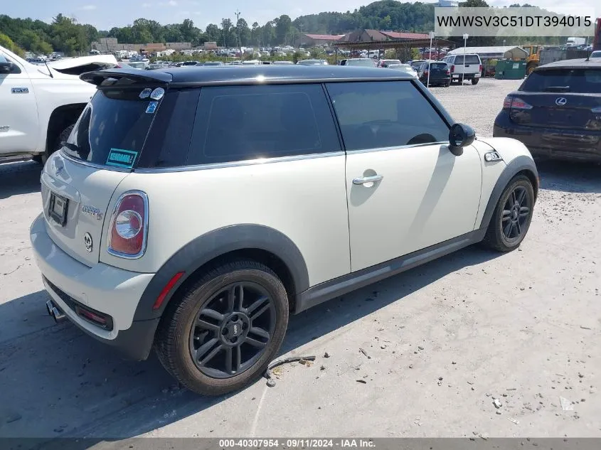 2013 Mini Hardtop Cooper S VIN: WMWSV3C51DT394015 Lot: 40307954