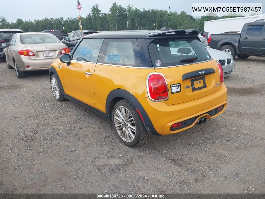 2014 Mini Hardtop Cooper S VIN: WMWXM7C55ET987457 Lot: 40188723