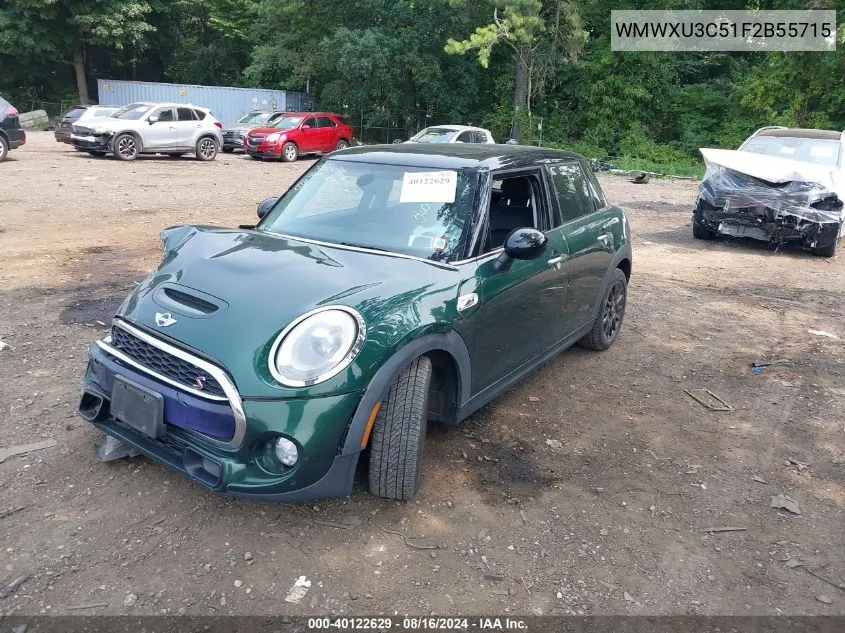 2015 Mini Hardtop Cooper S VIN: WMWXU3C51F2B55715 Lot: 40122629