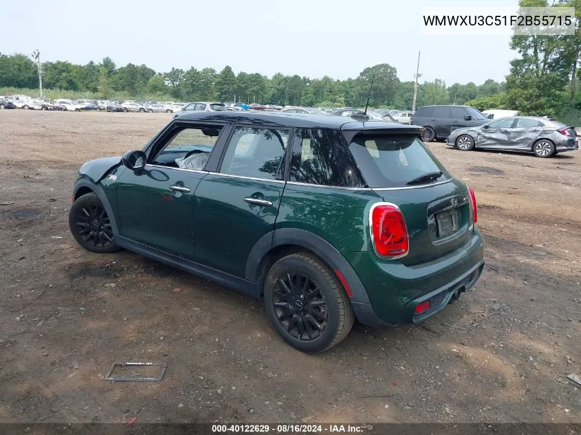 2015 Mini Hardtop Cooper S VIN: WMWXU3C51F2B55715 Lot: 40122629