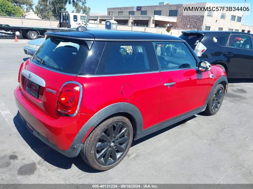 2015 Mini Hardtop Cooper VIN: WMWXM5C57F3B34406 Lot: 40131224