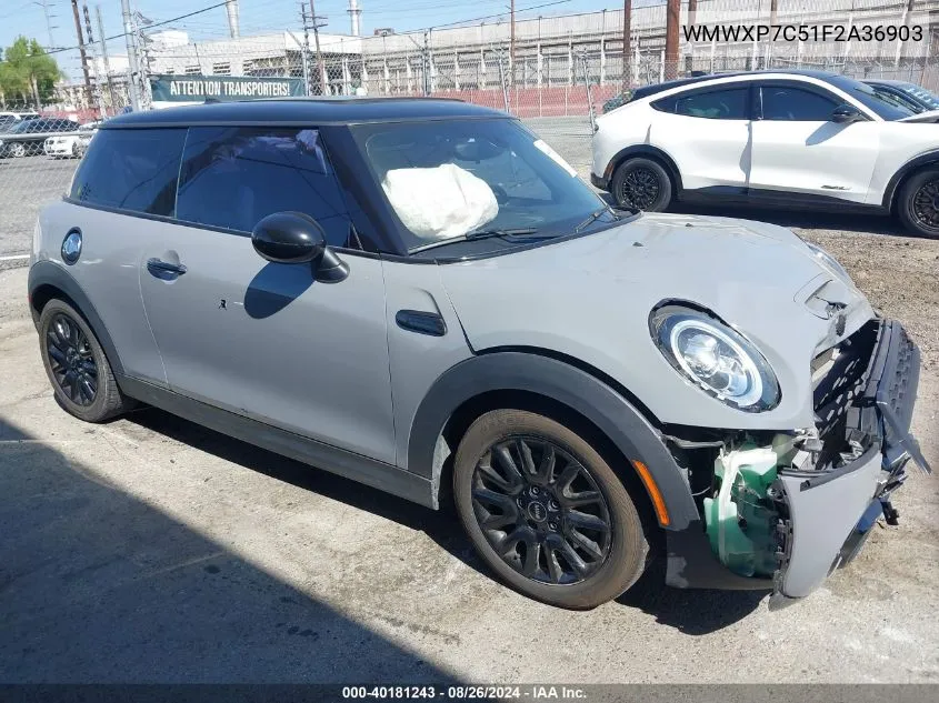 2015 Mini Hardtop Cooper S VIN: WMWXP7C51F2A36903 Lot: 40181243