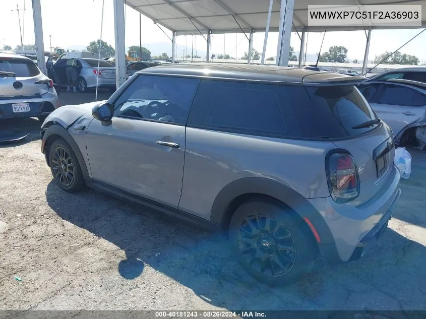 2015 Mini Hardtop Cooper S VIN: WMWXP7C51F2A36903 Lot: 40181243