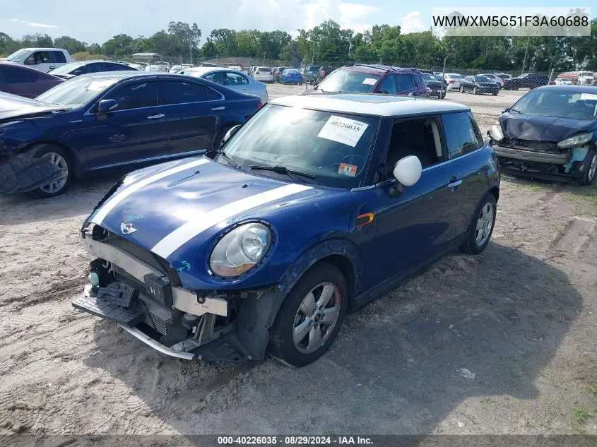 2015 Mini Hardtop Cooper VIN: WMWXM5C51F3A60688 Lot: 40226035