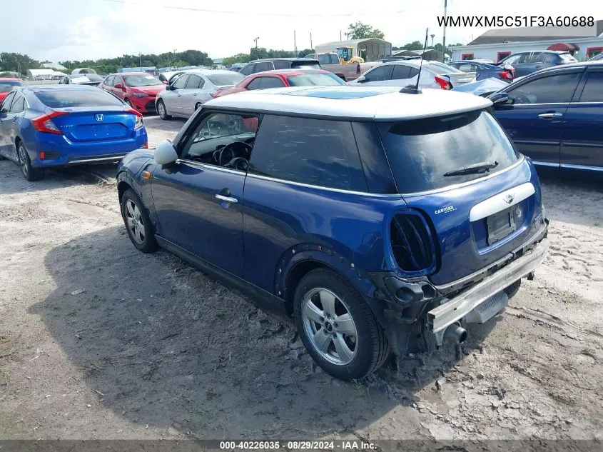 2015 Mini Hardtop Cooper VIN: WMWXM5C51F3A60688 Lot: 40226035