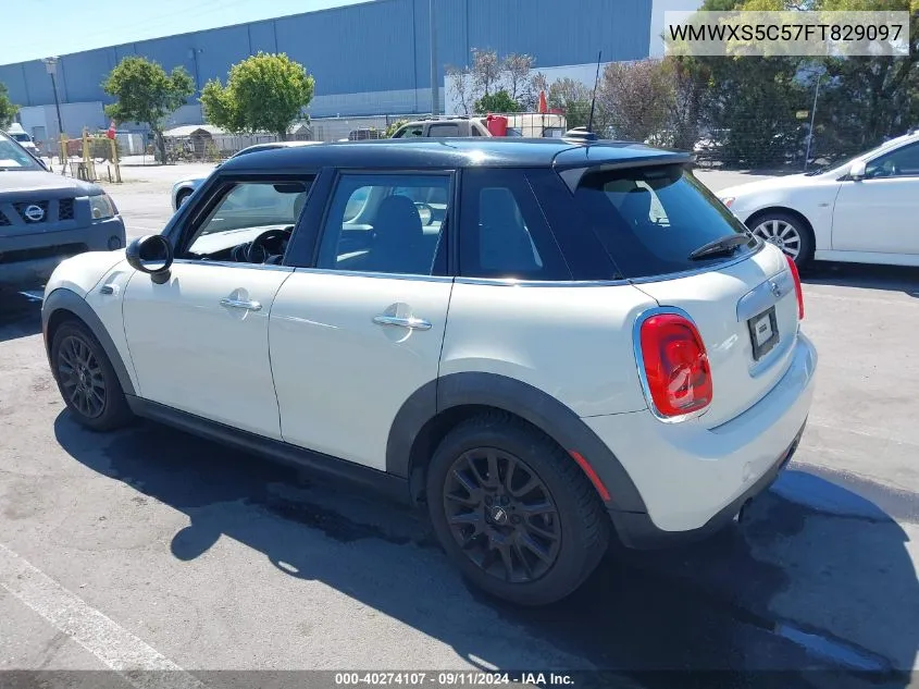 2015 Mini Hardtop Cooper VIN: WMWXS5C57FT829097 Lot: 40274107