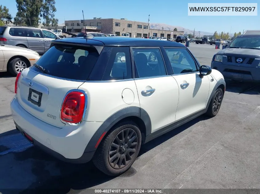 2015 Mini Hardtop Cooper VIN: WMWXS5C57FT829097 Lot: 40274107