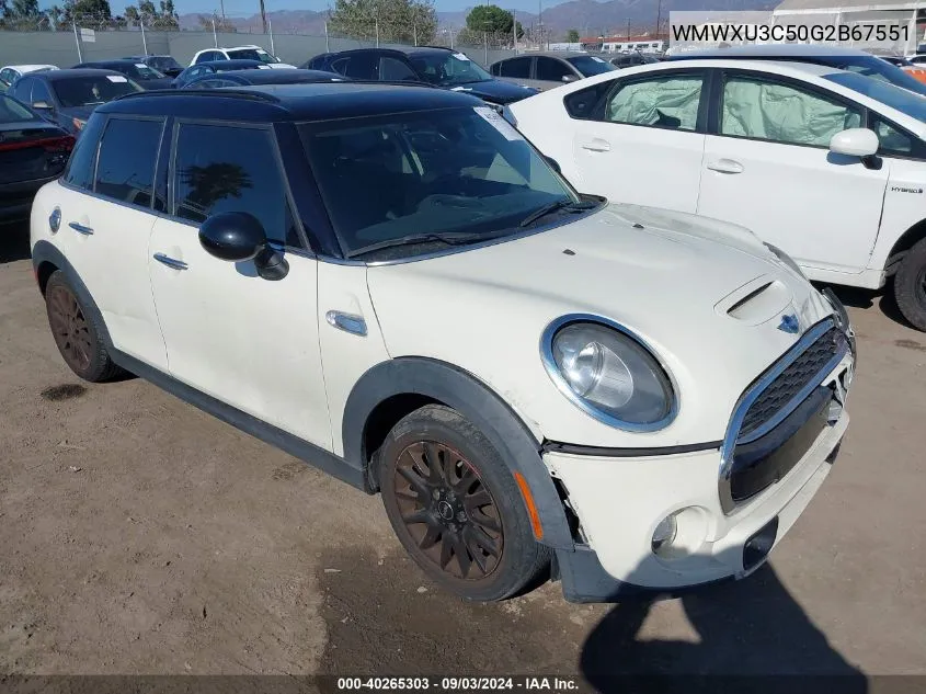 2016 Mini Hardtop Cooper S VIN: WMWXU3C50G2B67551 Lot: 40265303