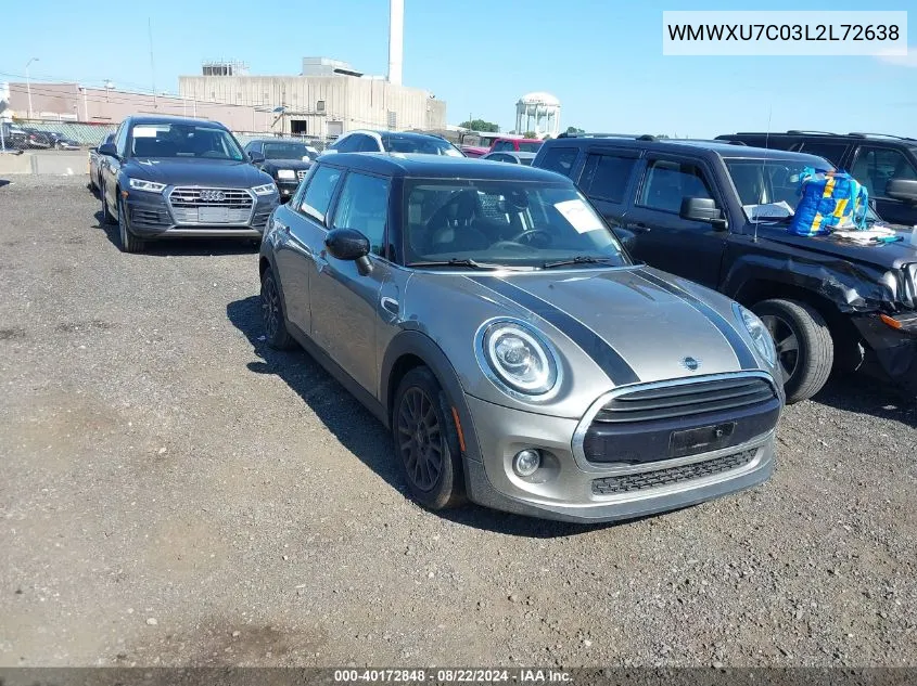 2020 Mini Hardtop Cooper VIN: WMWXU7C03L2L72638 Lot: 40172848