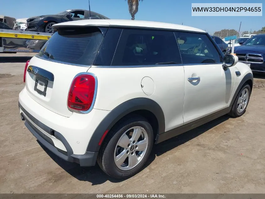 2022 Mini Hardtop Cooper VIN: WMW33DH04N2P94655 Lot: 40254456