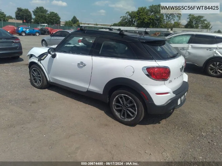 2015 Mini Paceman Cooper S VIN: WMWSS5C56FWT84425 Lot: 39674480