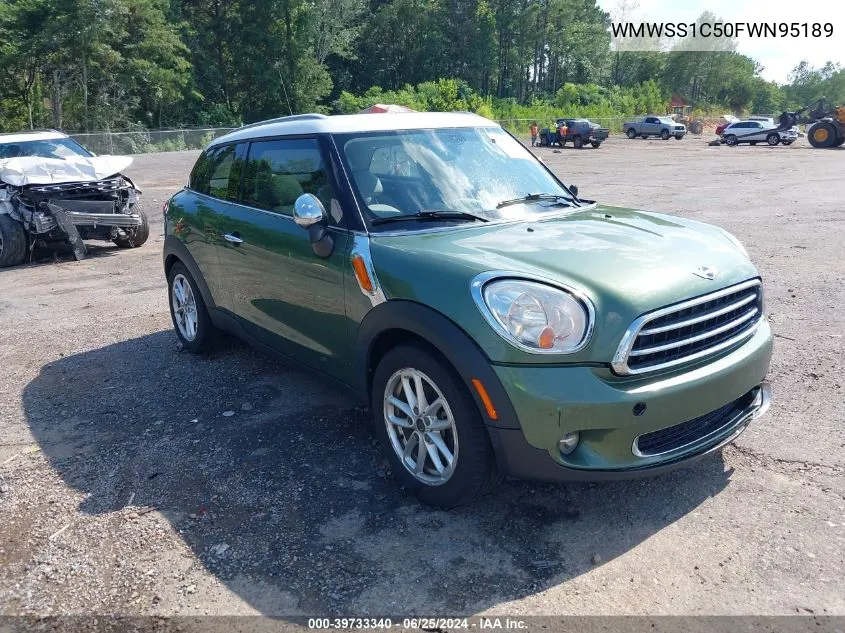 2015 Mini Paceman Cooper VIN: WMWSS1C50FWN95189 Lot: 39733340