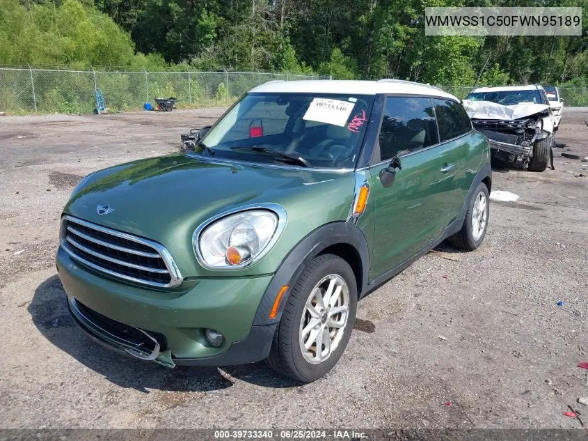 2015 Mini Paceman Cooper VIN: WMWSS1C50FWN95189 Lot: 39733340