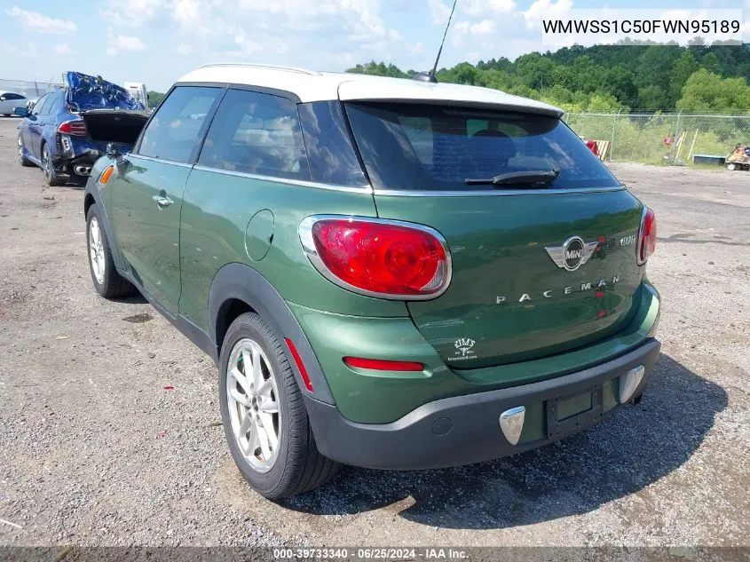 2015 Mini Paceman Cooper VIN: WMWSS1C50FWN95189 Lot: 39733340