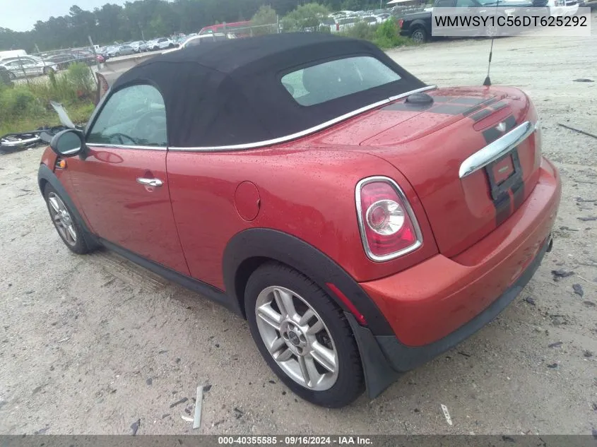 2013 Mini Roadster Cooper VIN: WMWSY1C56DT625292 Lot: 40355585