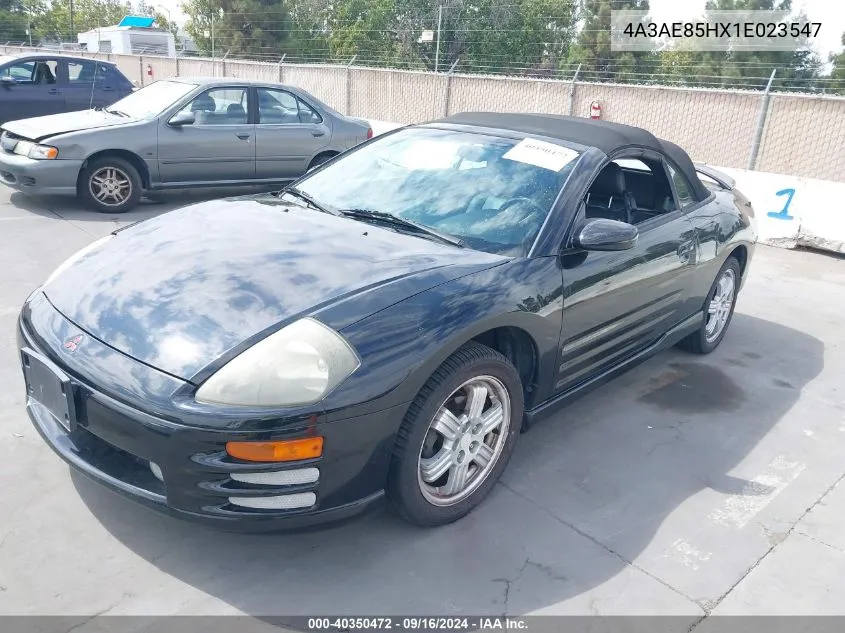 2001 Mitsubishi Eclipse Spyder Gt VIN: 4A3AE85HX1E023547 Lot: 40350472