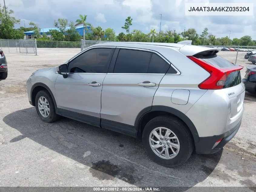 2019 Mitsubishi Eclipse Cross Es VIN: JA4AT3AA6KZ035204 Lot: 40120812