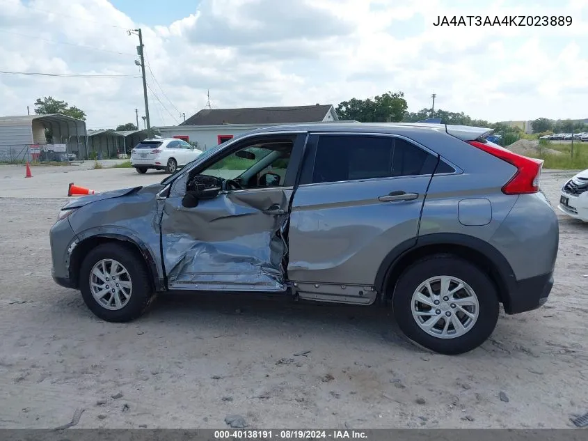 2019 Mitsubishi Eclipse Cross Es VIN: JA4AT3AA4KZ023889 Lot: 40138191