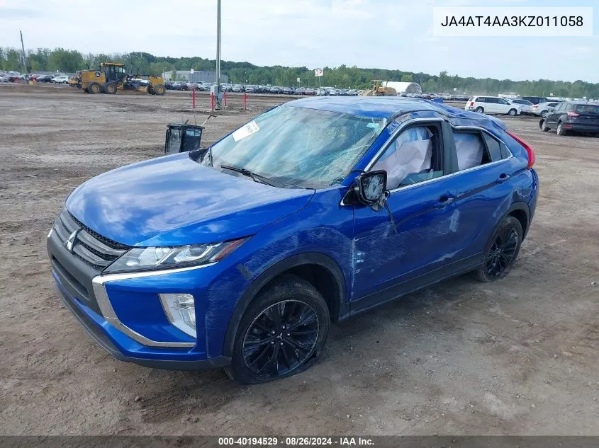 2019 Mitsubishi Eclipse Cross Le VIN: JA4AT4AA3KZ011058 Lot: 40194529