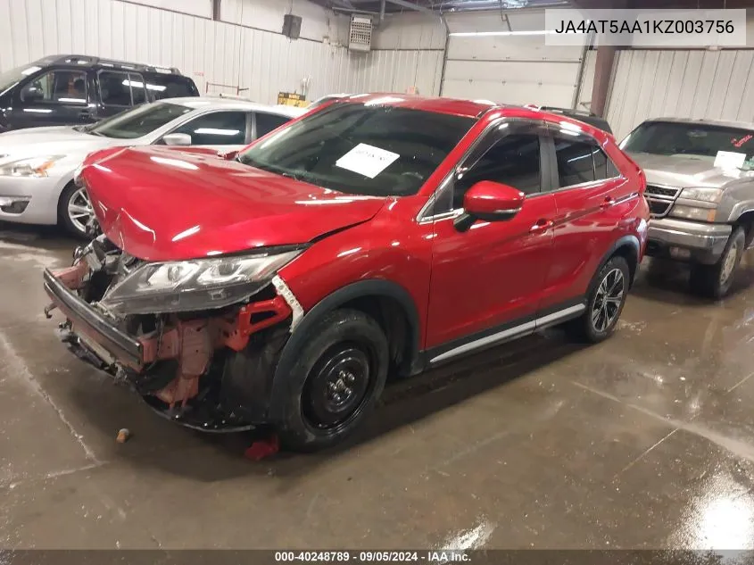 2019 Mitsubishi Eclipse Cross Sel VIN: JA4AT5AA1KZ003756 Lot: 40248789