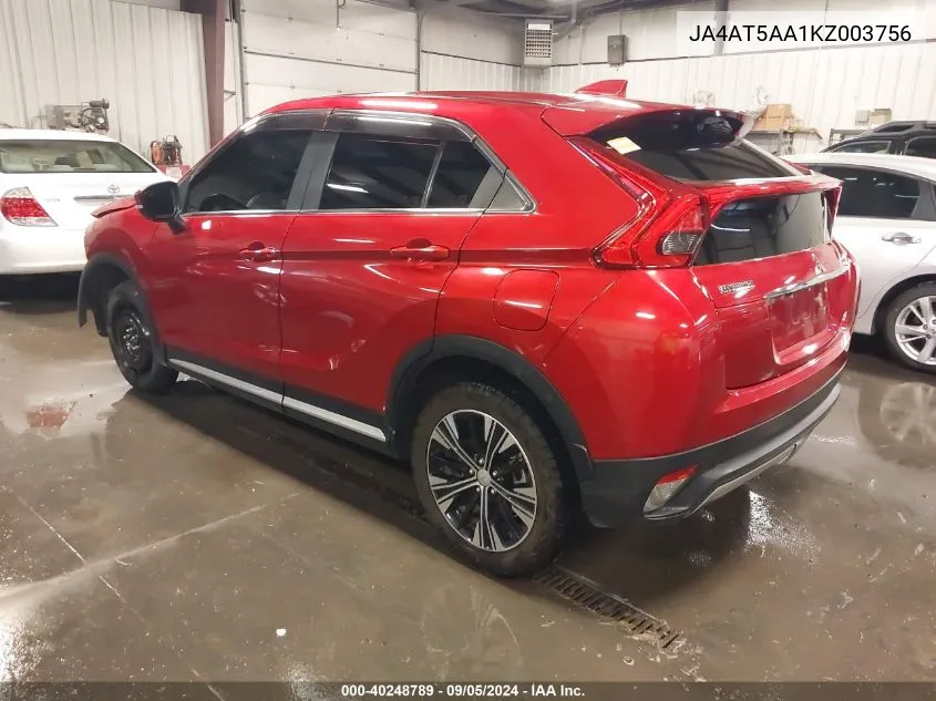 2019 Mitsubishi Eclipse Cross Sel VIN: JA4AT5AA1KZ003756 Lot: 40248789